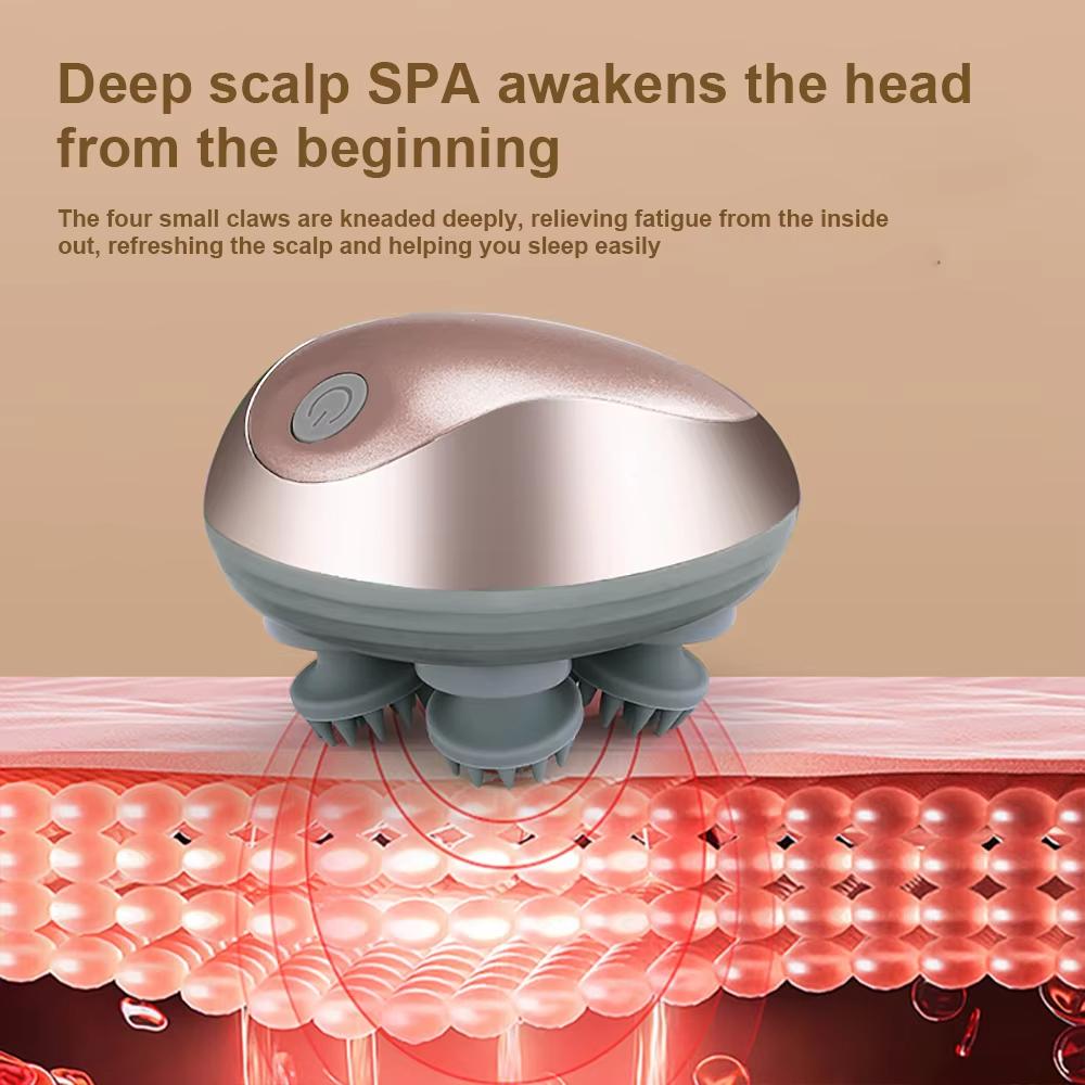 Mini Scalp Massager Head Spa Machine Magnetic Suction Charging Silicone Shoulder Kneading Vibration Massage Relief Tool