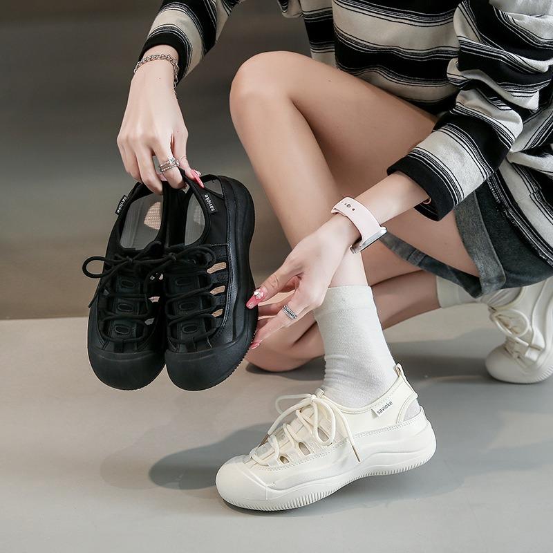 Hollow white shoes summer new female student casual sandals versatile canvas shoes women's shoes