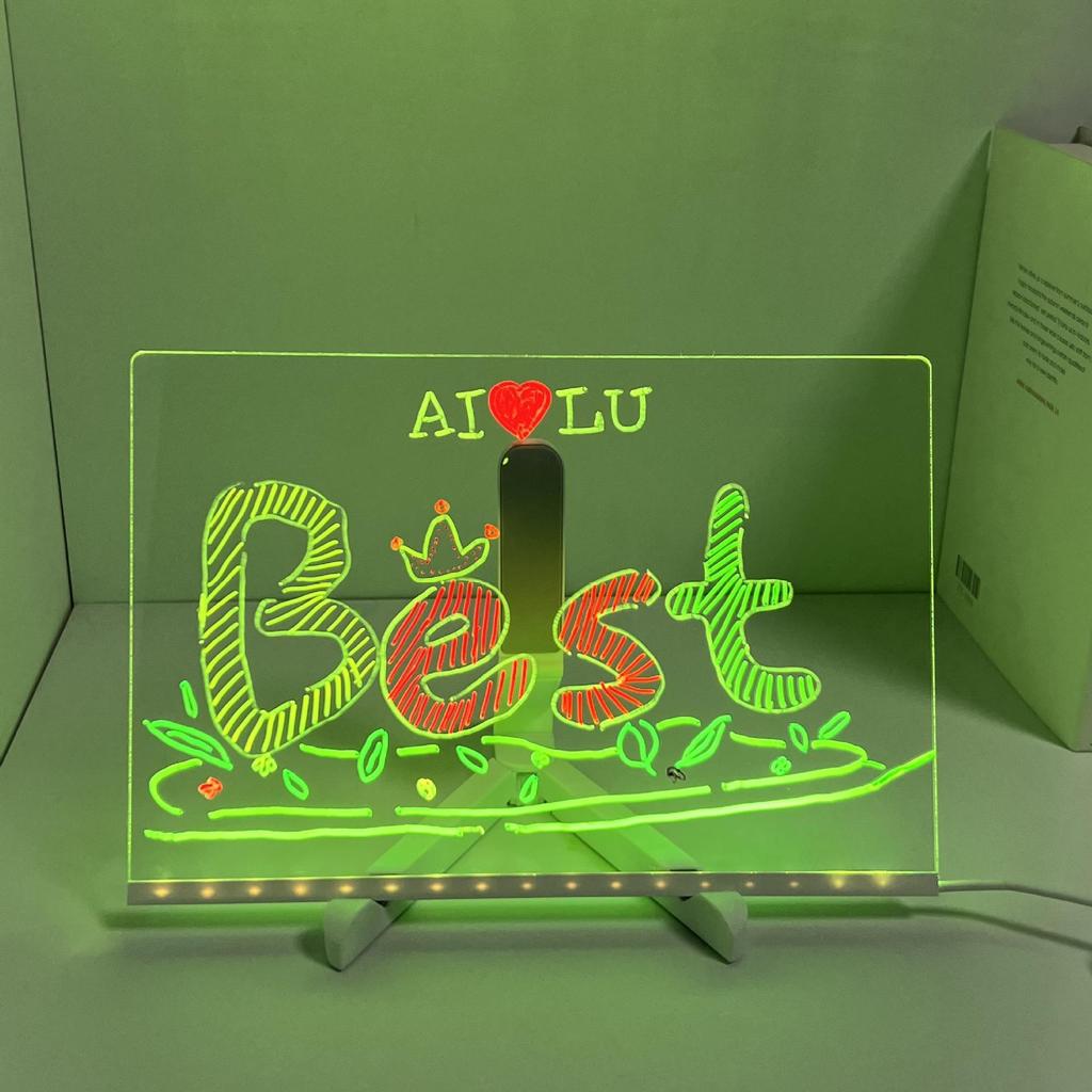 Seven-Color LED Memo Board with USB Switch: DIY Graffiti Hand-Painted Children's Drawing Light