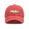 Hot Thanksgiving Flock Logo Print Washed Retro Print Baseball Cap Dad Hat Dad Hat