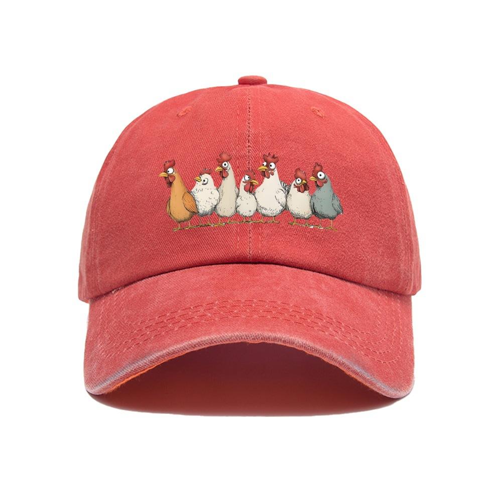 Hot Thanksgiving Flock Logo Print Washed Retro Print Baseball Cap Dad Hat Dad Hat