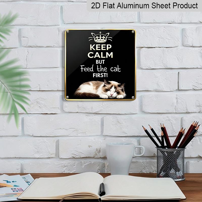 2D Flat, 1pc Vintage -Themed Wall Sign - Retro Farmhouse Aluminum Tabby Art Suitable, Garden, Patio - Indoor/Outdoor Decoration for Lovers, Square