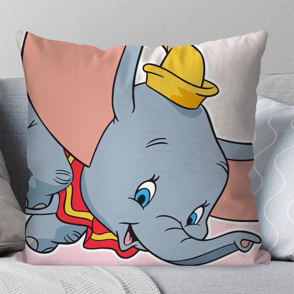 1Pc D-Dumbo Animated Character Pillow Case Square Pillow Bedroom Sofa Leisurecomfortcushioncar Living Room Home Decoration 40X40