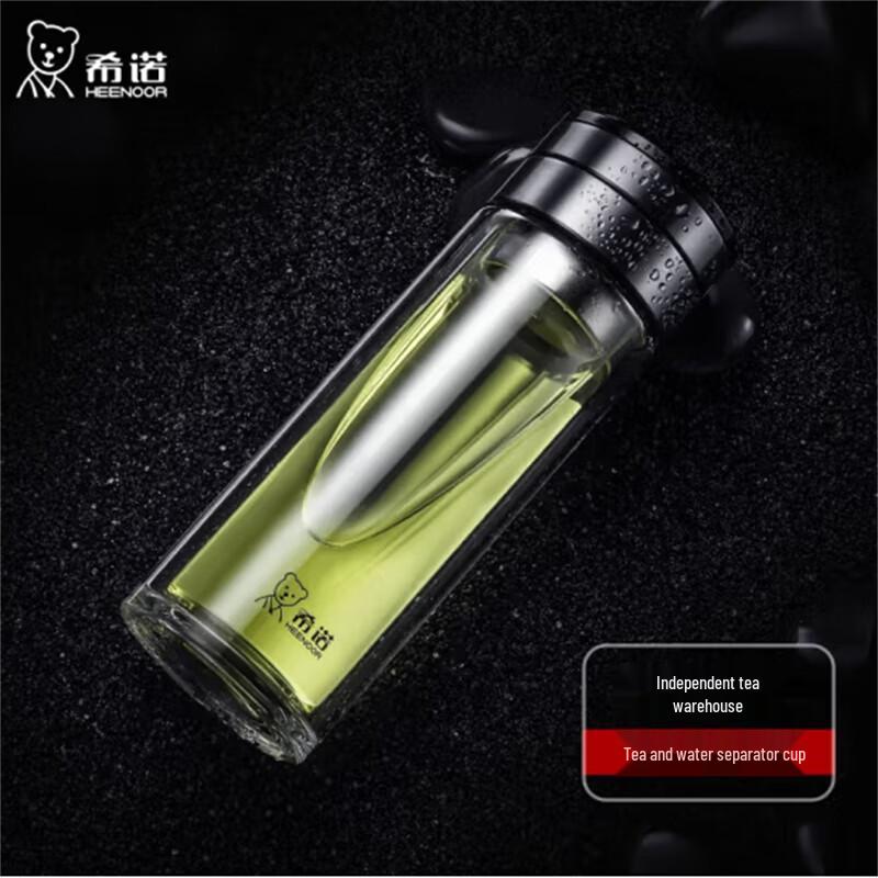 Heenoor XN-7095 Double Wall Glass Tea Infuser Bottle