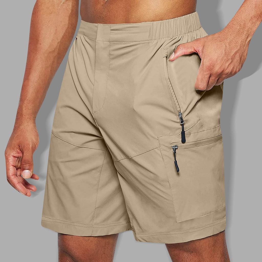 Pantaloni Casual Trendy de Vară pentru Bărbați, Oversized, cu Buzunare Multiple, Pantaloni Scurți de Lucru din Bumbac