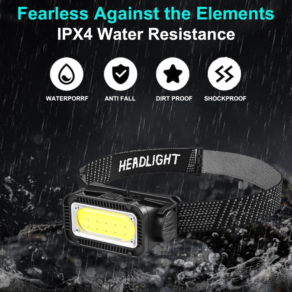 USB Rechargeable Headlamp Portable LED Headlight Built-in Battery Waterproof Head Flashlight Hiking Camping Head Front Torch