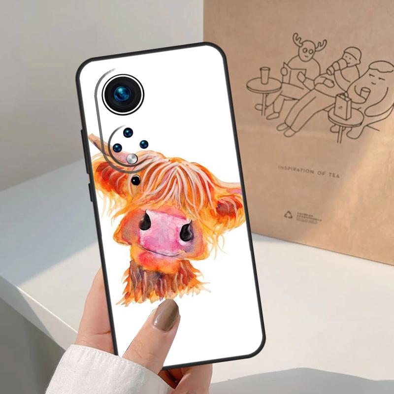 Cute Highland Cow For Honor Magic 8 Pro 7 6 5 Lite Case For Honor Win RT 200 400 50 70 90 X8b X9a X9b X9c X9d