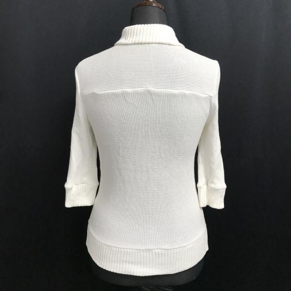 Burberry Jachetă cu fermoar din tricot de bumbac fabricată în Japonia BLUE LABEL Alb Mărimea 38 Damă Stare excelentă(FOLOSIT)
