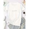 European Size Gradient Art Letter Printed Pattern - Elegant And Fashionable - Women'S Round Neck Pullover T-Shirt, Casual Sports Short