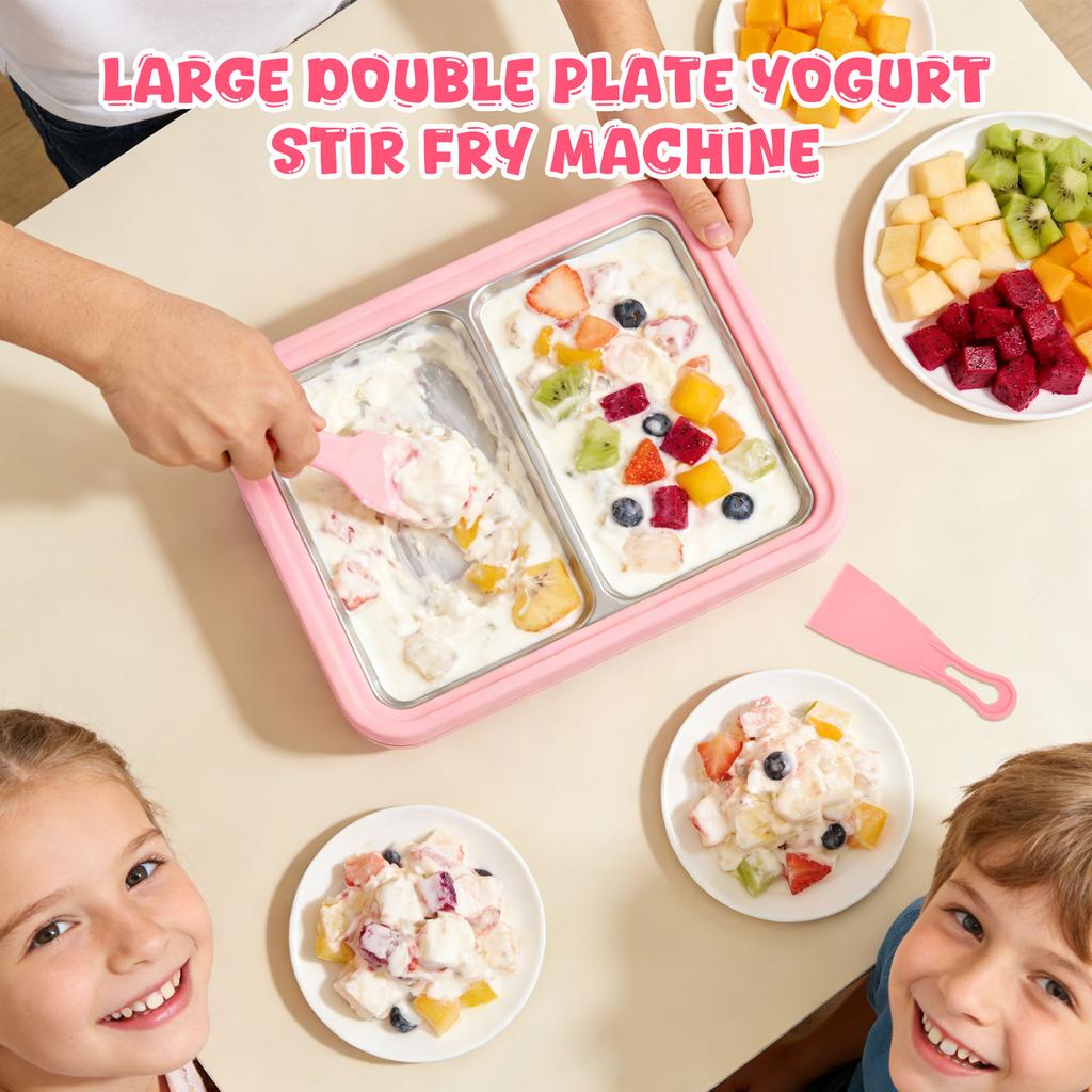 Rolled Ice Cream Maker Cold Sweet Fried Ice Pan DIY Household Frozen Yogurt Maker for Homemade Stir Fry Ice Tray