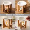 1Set Bamboo Essential Oil Burner Ceramic Tealight Wax Melt Warmer Decorative Aroma Diffuser Holder for Home Yoga Spa