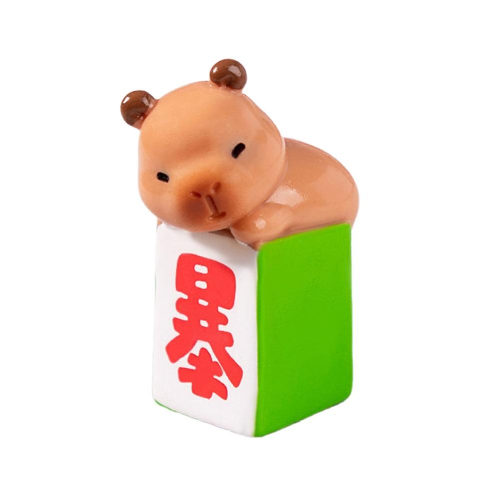 

Multicolor Cartoon Capybara Figurines Chinese New Year Car Ornament Miniature Capybara Statue Gift 5