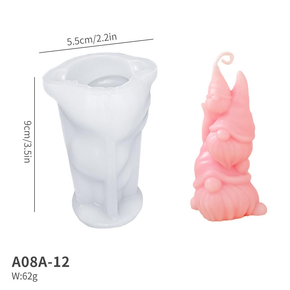 DIY Svíčka Santa Clause Silikonové formy 3D Bezobličejový trpaslík Vonná svíčka Sádra Mýdlo Pryskyřice Řemeslná forma Vánoční dárkový nástroj pro výrobu