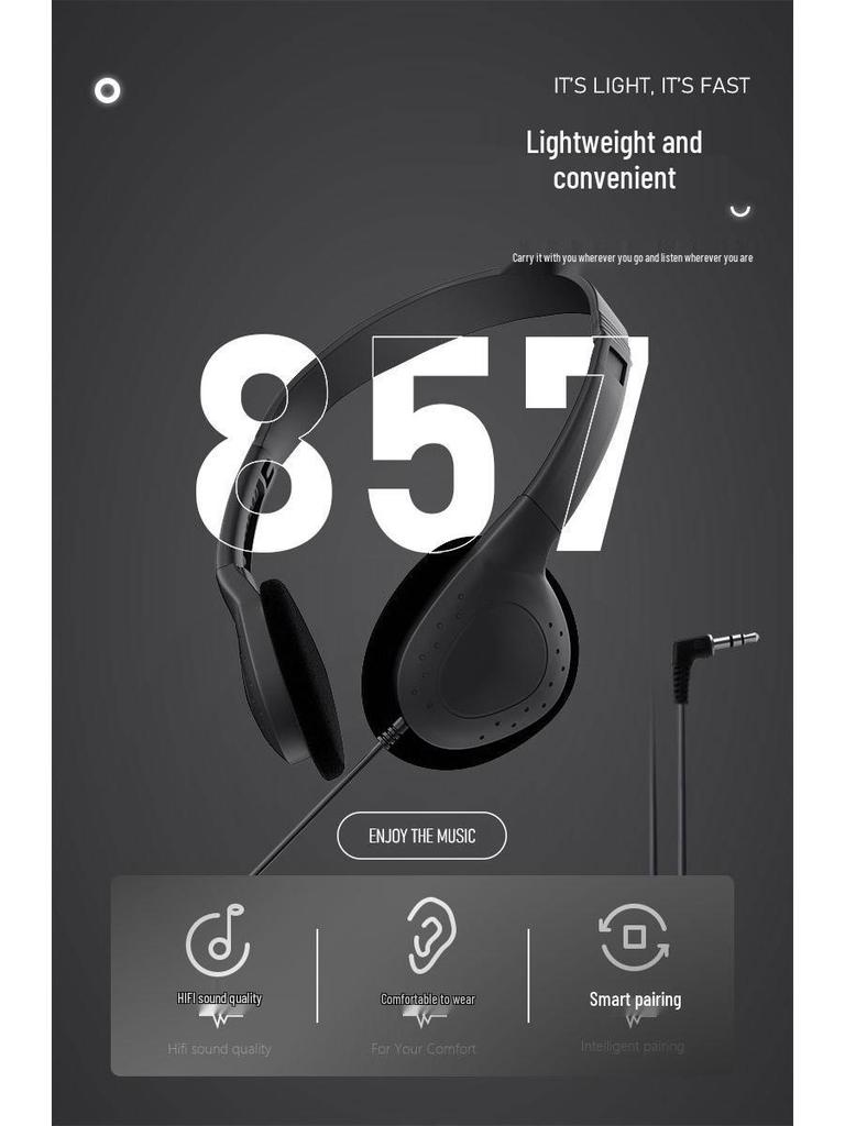 Aviation Wired Headphones with 3.5MM Plug - Ideal for Online Classes and Gifts
