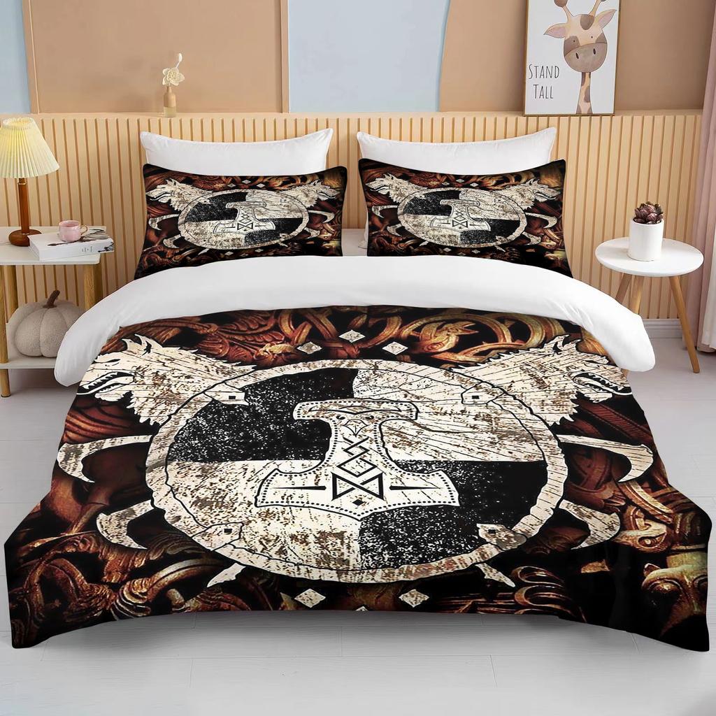 10 Sizes Cartoon Viking Bedding Set Anime Characters Duvet Cover Set 3D Quilt Bed Set Queen King Size Kids Boys Home Textile