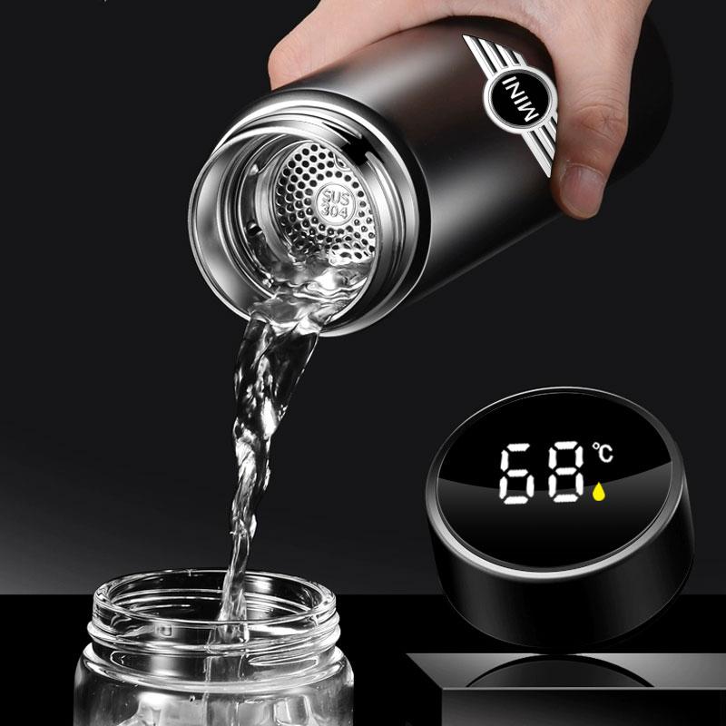 Car Smart Thermos Bottle With Temperature Display Coffee Cup For BMW Mini Cooper F54 F55 F56 R56 R60 SONE Roadster Clubman Coupe