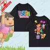 Unisex Dora The Explorer Cartoon Pattern TShirt Cute Harajuku TShirtComfortable Personality Tops Street Fashion Unisex Women