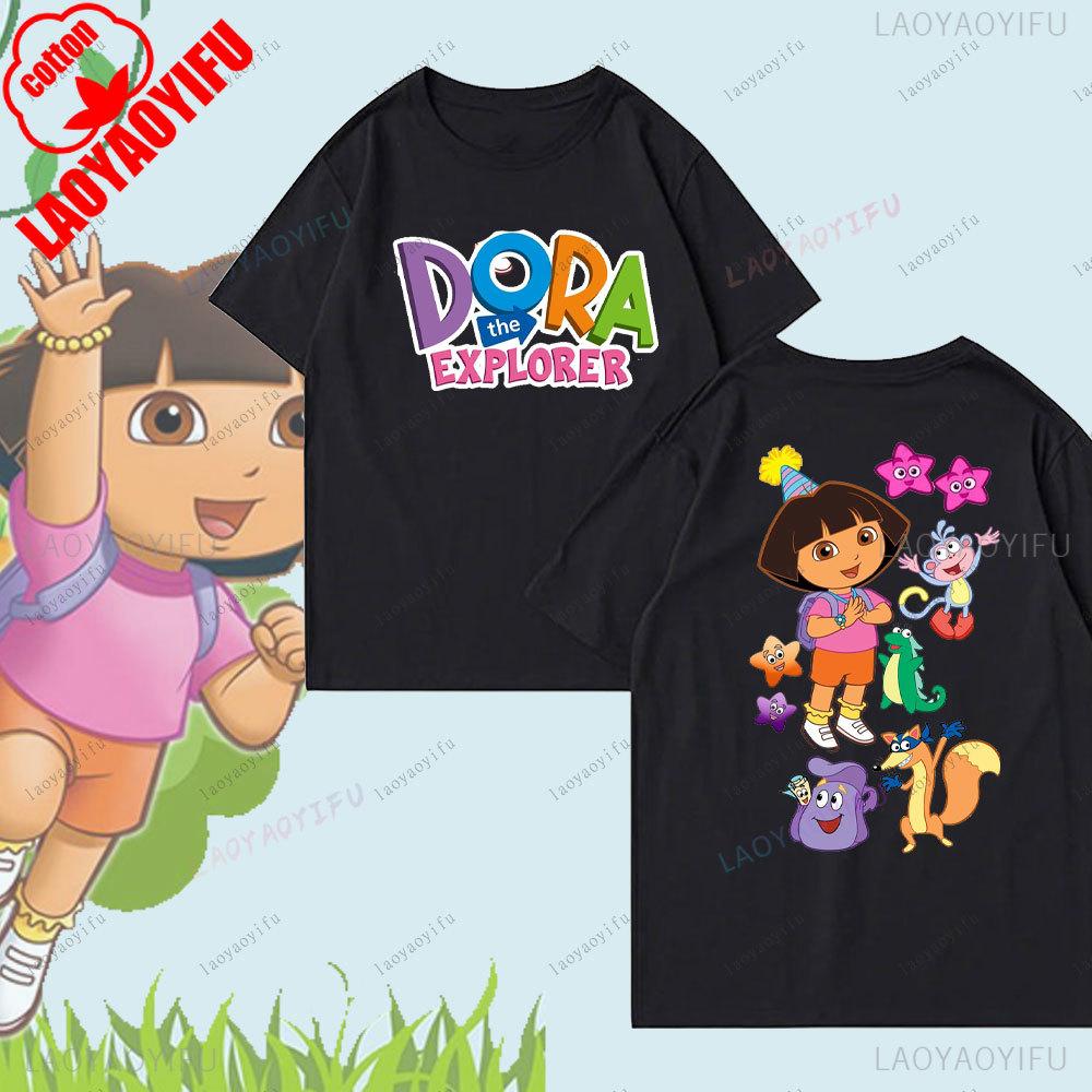 Unisex Dora The Explorer Cartoon Pattern TShirt Cute Harajuku TShirtComfortable Personality Tops Street Fashion Unisex Women