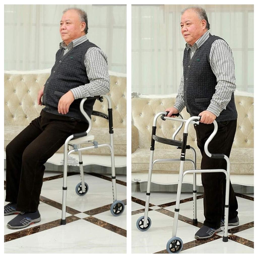 3 in 1 Height Adjustable Walking Frame Foldable Elderly Toilet Support Shower Chair Aluminum Alloy Training Bracket