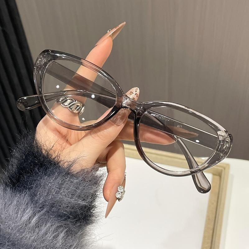 1pcs of Fashionable Cat Eye Transparent Lens Glasses Suitable for Both Parties and Daily Wear