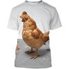 3D Rooster Print Kids Short Sleeve T Shirt Round Neck Relaxed Fit Outdoor Play Summer Daily Clothing