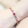 Rose Gold Plated Simple French Red Garnet Bracelet Premium Pure Purple Gold Women'S Bracelet