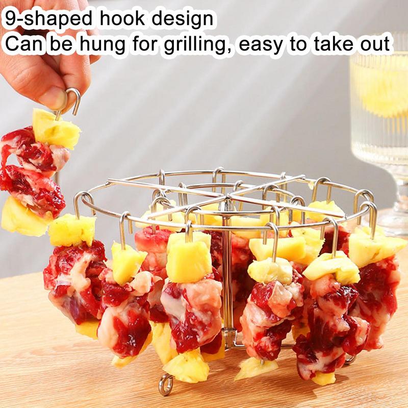 

Stainless Steel Grill Rack Vertical Skewer Rack Barbecue Utensils Air Fryer Kitchen Gadgets 24 Grilled Skewers BBQ dinner CHINA