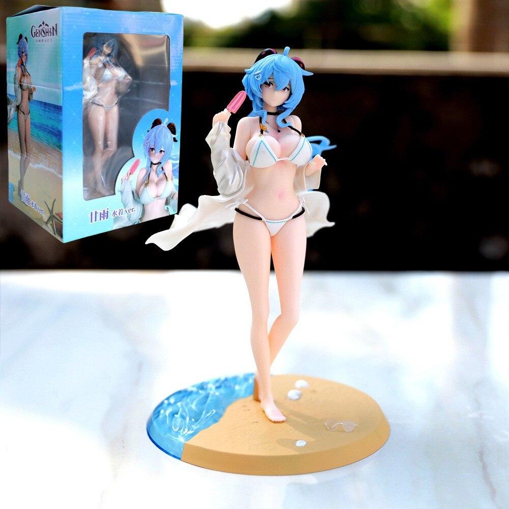 22cm Anime Genshin Impact Ganyu Figure Swimwear Sexy Action Figure Adult Collection Model Figurine Doll Toy Christmas Gift