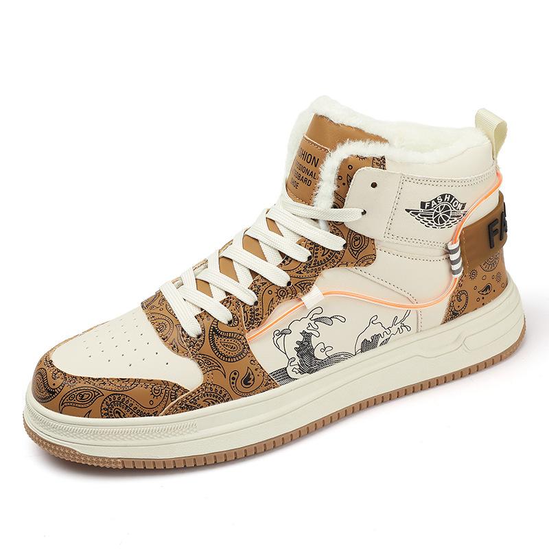 

Мужская обувь больших размеров осень и зима новые кожаные мужские спортивные туфли для сноуборда модные высокие повседневные трендовые туфли для мужчин 47