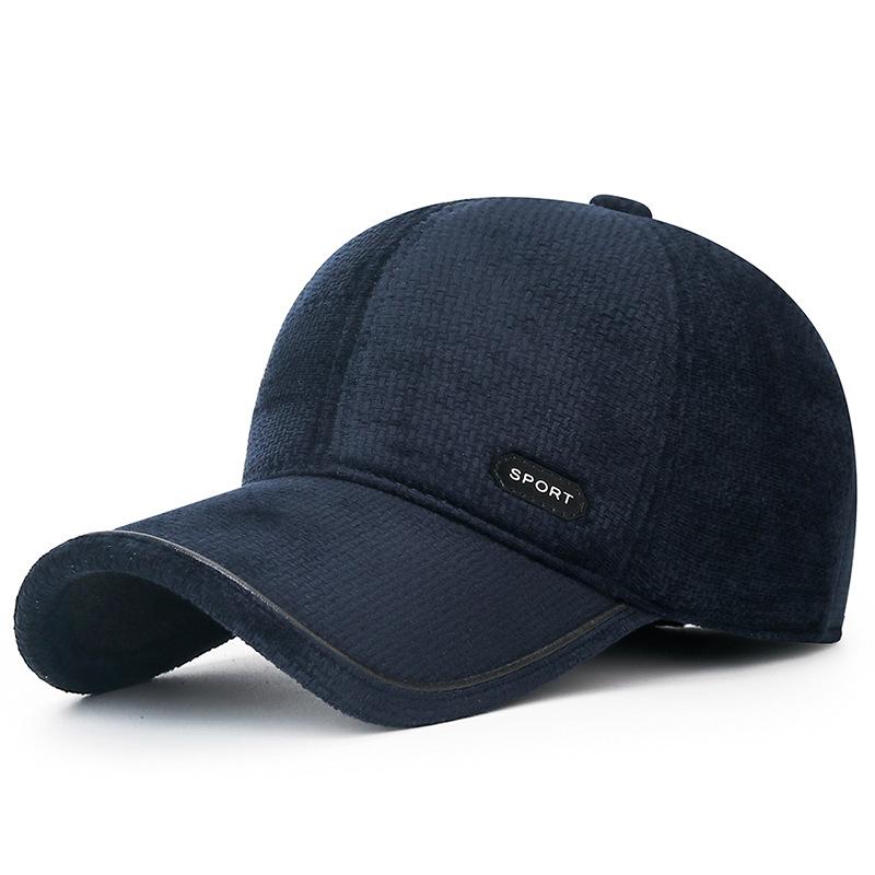 Men's Winter Warm Cap Middle-aged And Elderly Windproof Coldproof Cap Ear Protection Cap Velvet Thick Baseball Cap