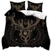 Dark Satanic Duvet Cover Set Satan Goat Inverted Pentagram Skull Bedding Set Full King Size Bed Set Bedroom Comforter Cover Set