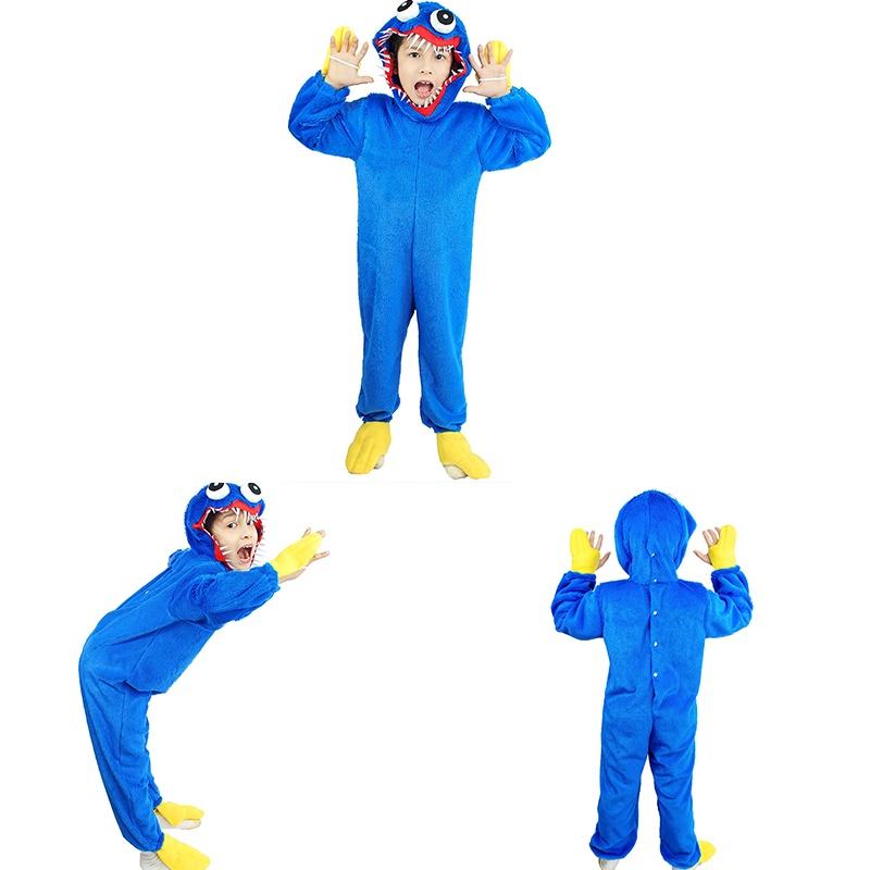 Playtime Kids Poppy Huggy Wuggy Pajamas Cosplay Costume Bodysuit Nightclothes