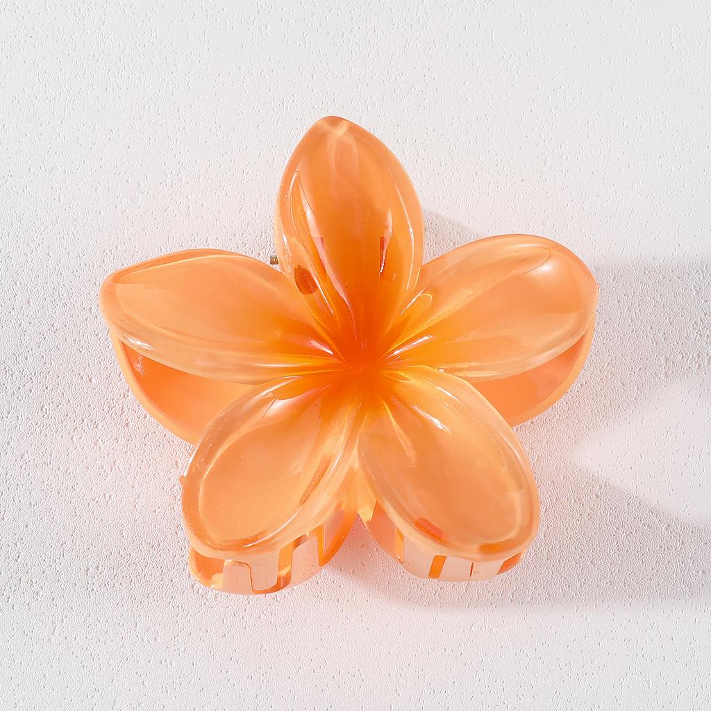 1/2Pcs Gradient Colored Flower Acrylic Hair Claws Clip Women Girls Sweet Hairpins Beach Hawaiian Style Hair Accessories