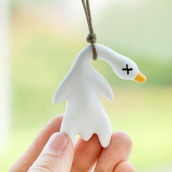 Yousheng Roast Duck Hanging Ornament Car Rearview Mirror Duck Hanging Decoration Resin Animal Figurine Pendant Car Interior Accessories