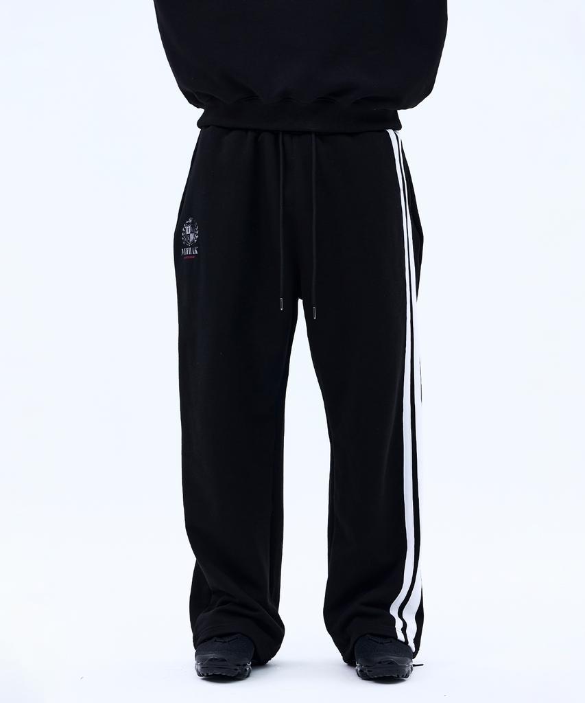 Mihag Ivy League Track Line Wide Pants (Black)