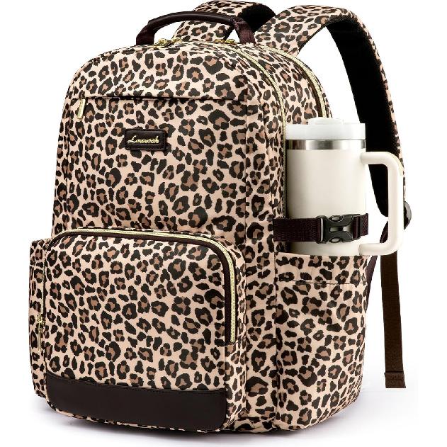 LOVEVOOK Laptop Backpack for Women with Pouch Pocket for Large Capacity Cup,15.6 Inch Laptop Computer Bag Travel Backpack Purse,Waterproof Work