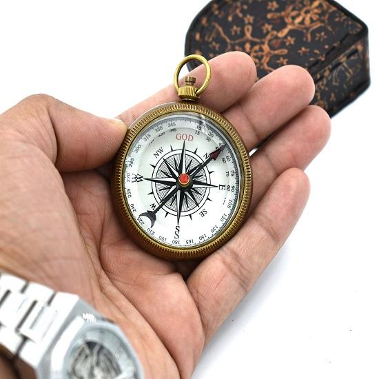 Be Strong and Courageous  Brass Compass with Wooden Prayer Compass Religious Gift for Men Women  Communion  for Boys  Gift
