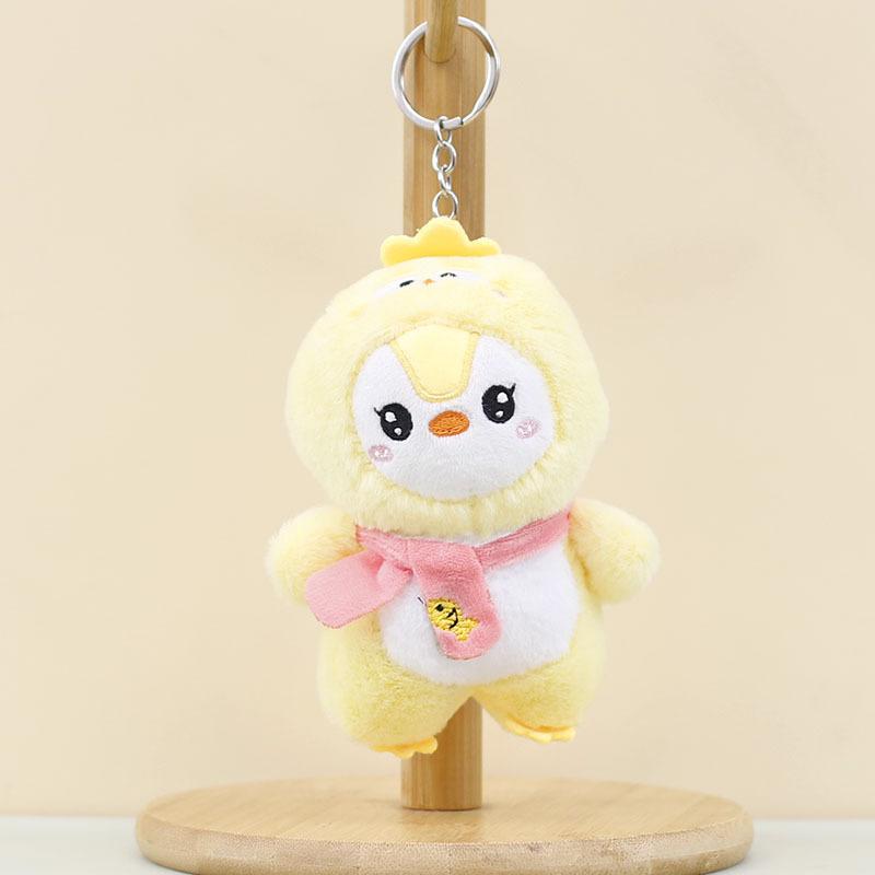 

Keychain Penguin Adorable Plush Toy Bunny Bear Soft Short Plush Charm Yellow Chick