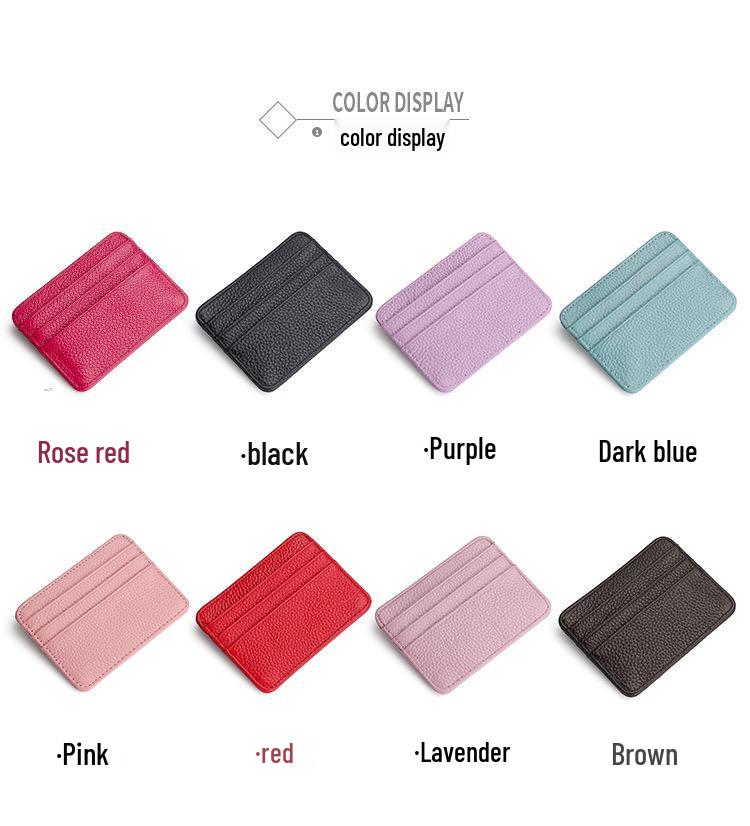 Porta-cartões Fino em Couro Genuíno: Vários compartimentos para cartões, porta-moedas compacto, porta-cartões em couro de vaca e porta-carteira de motorista.