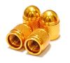 Areyss 140834 Universal Aluminum Air Valve Cap, Cannonball Type, Set of 4, Package Version (Gold, Gold)