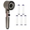 Massage Spa Pressurized Shower for Bathroom Accessories Three Level Adjustment Showerhead High Pressure Knobs Filter Shower Sets