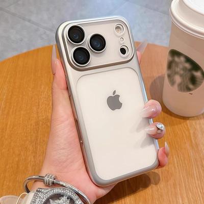 Průsvitný matný pouzdro proti pádu pro iPhone 17 Pro Max s plným krytím objektivu