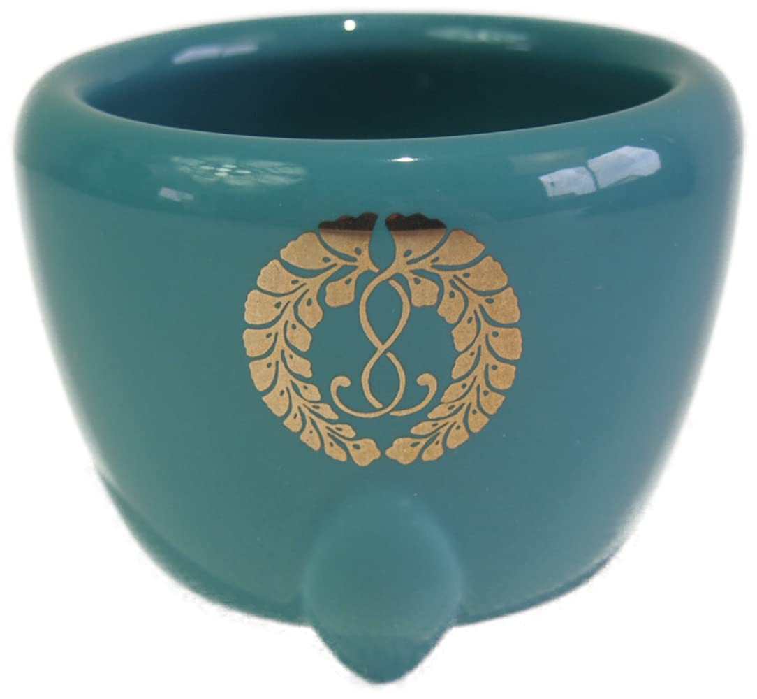 

Incense Burner, Jodo Shinshu, Onishi Honganji Sect, Ceramic Ball Incense Burner with Crest, Buddhist Altar Accessory (3 sun (7.5cm high x 9cm wide))