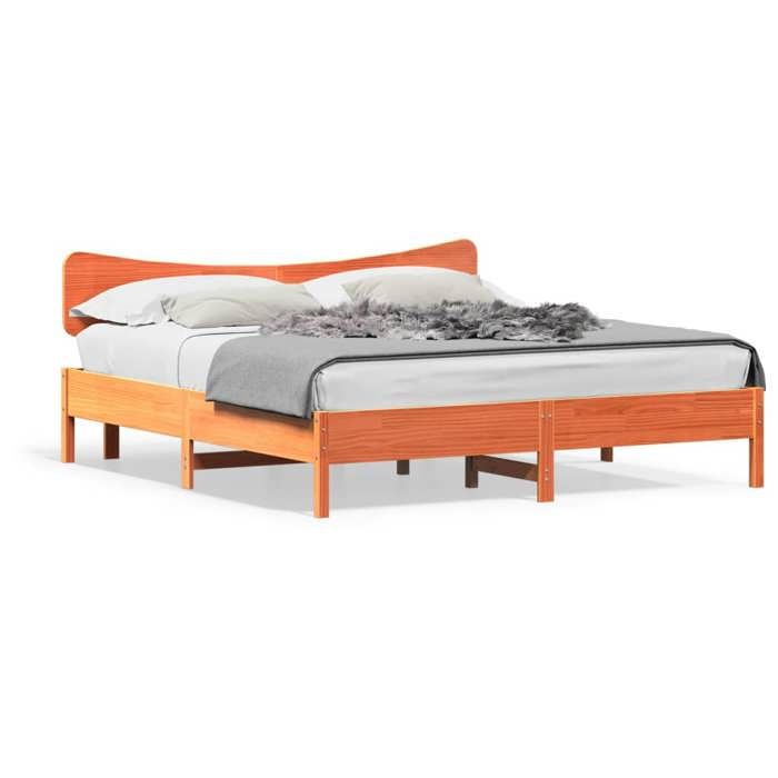 VidaXL Bed Frames Without Mattress Wax Brown 180x200cm Solid Pine Wood, Bed, Bedroom Furniture, Wooden Bed, Bed 3328225