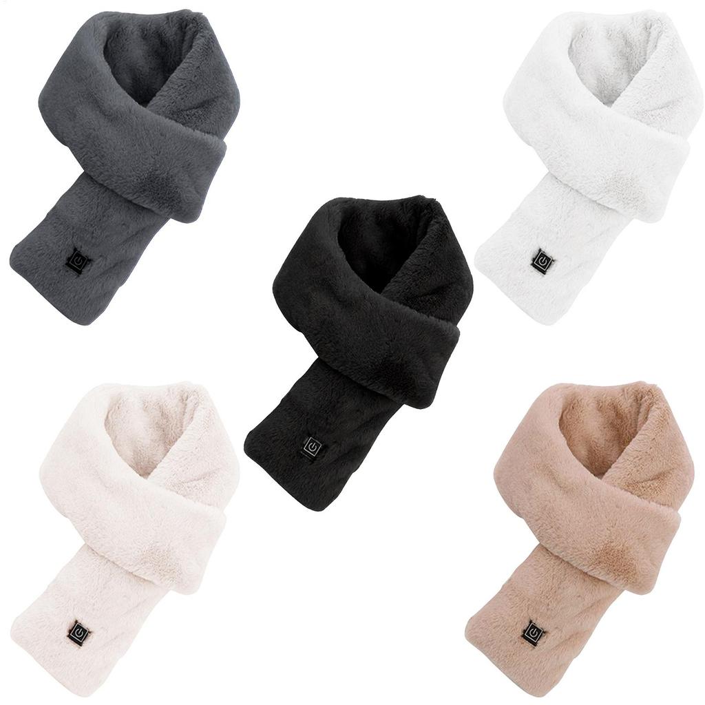 Electric Heated Scarf USB Charging Soft Heating Neck Wrap Winter Electric Scarf with 3 Temperature Settings for Women