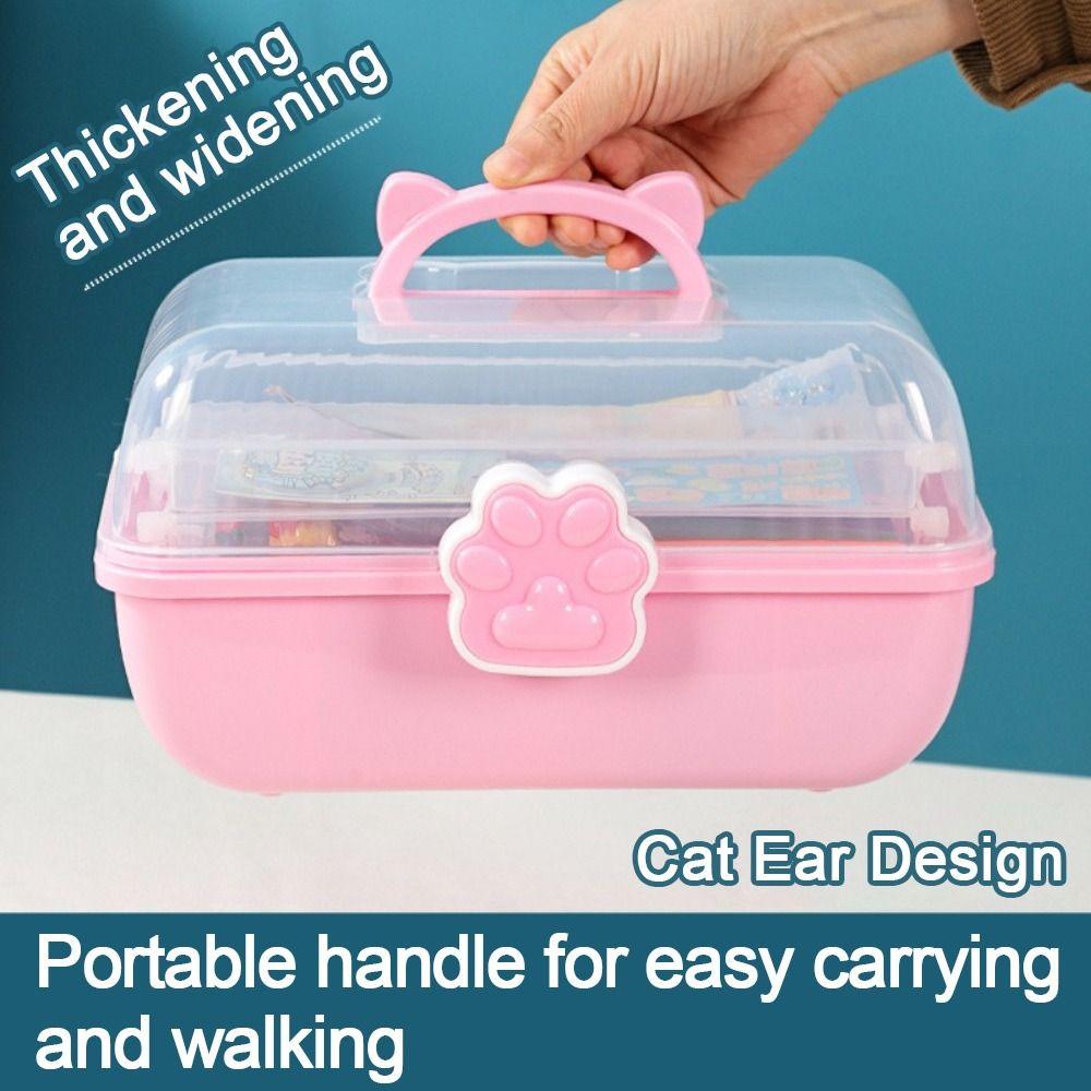 Three-layer Stationery Box Large Capacity Toy Box New Nail Art Organizer
