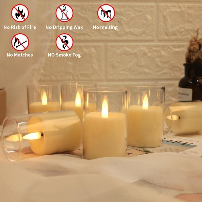 LED Lights Electronic Candles LED Candle Decorations Acrylic Candles Complete set of Remote Control Timers Christmas and Wedding