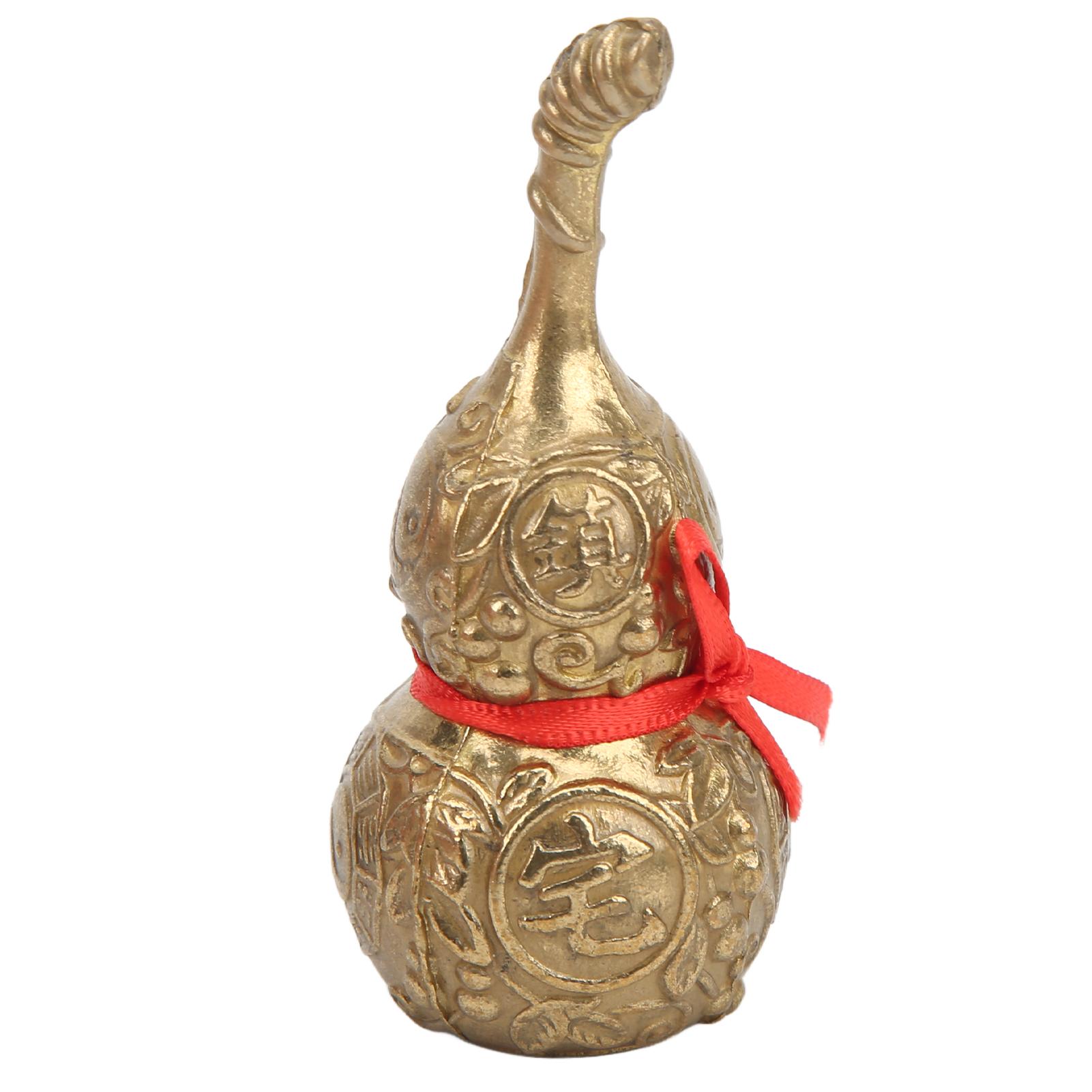 Brass Gourd Brass Gourd Hand Crafted Exquisite Workmanship Chinese Good Luck Gourd Sculpture for Office Decoration Gourd Artwork