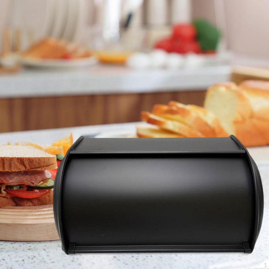 Caja de Pan Metálica, Panera, Ahorro de Espacio, Rústica, Contenedor, Soporte de Almacenamiento para Hogazas Secas