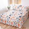 Floral Bedspread Brushed Sanding Bed Skirt King Queen Size Soft Comfortable Double Layer Bed Cover for Cozy Sleep